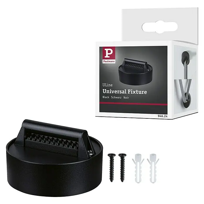 Paulmann ULine Erweiterungs-Set Gurthalter - 7,2 x 3 cm, Schwarz, Gesamtstückzahl: 1 Stk. - Das Paulmann ULine Universal-Befestigungsset in Schwarz mit Zubehör und Verpackung für vielseitige Beleuchtungslösungen.