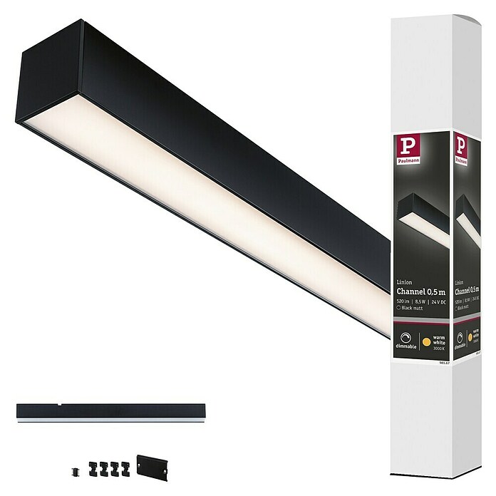 Paulmann Linion Lichtkanal (Warmweiß, Signalschwarz, L x B x H: 50 x 4 x 4 cm) | BAUHAUS