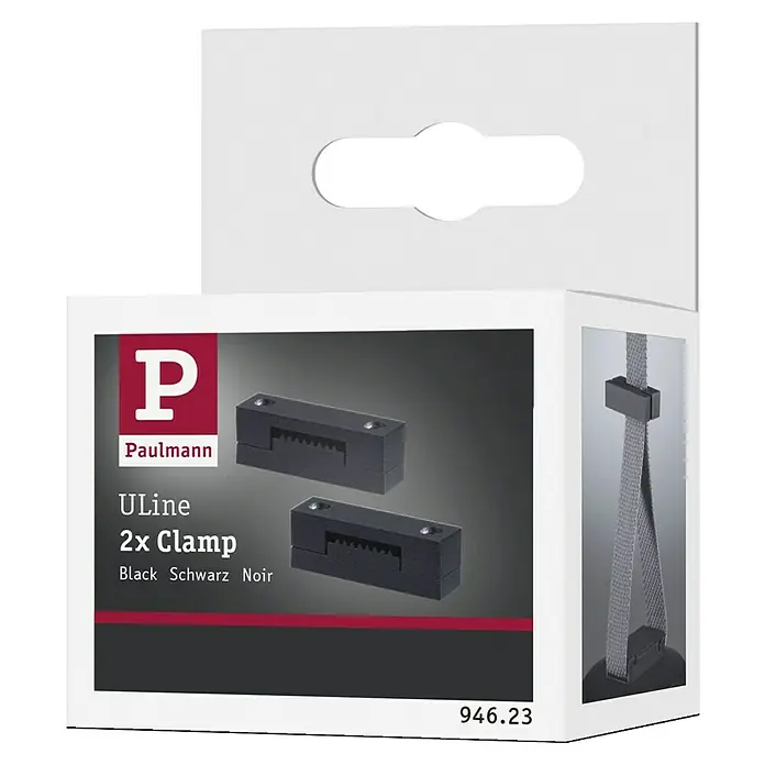 Paulmann ULine Erweiterungs-Set Gurt Klemme - L x H: 1,5 x 1,8 cm, Schwarz, Gesamtstückzahl: 2 Stk. - Paulmann ULine 2x Klemme in Schwarz, eine praktische Lösung für verschiedene Anwendungen. Perfekt für sicheren Halt und einfache Installation.