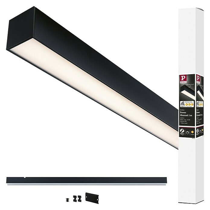 Paulmann Linion Stromeinspeisung Power Channel (100 x 4 x 4 cm, Signalschwarz, Dimmbar) | BAUHAUS