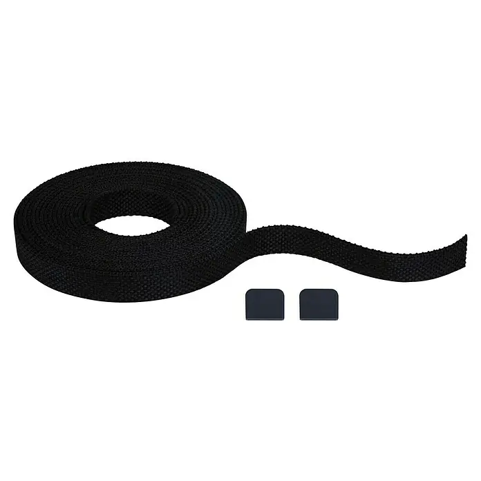 Paulmann ULine Gurtsystem - Länge: 5 m, Schwarz - Schwarzes Auspuffband-Set, das für die Wärmeisolierung von Auspuffanlagen verwendet wird, inklusive Befestigungsklemmen für die einfache Installation.