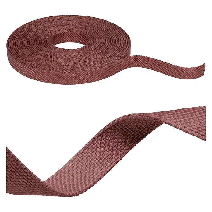 Paulmann ULine Gurtsystem - Länge: 10 m, Terracotta - Nahaufnahme einer Rolle robustem, braunem Gewebeband, das sich für verschiedene Bastel- und Befestigungszwecke eignet.