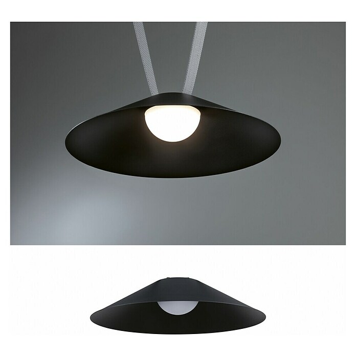 Paulmann ULine LED-Pendelleuchte rund Cone (12 W, Ø x H: 35 x 9 cm, Warmweiß, Schwarz) | BAUHAUS
