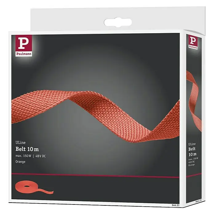Paulmann ULine Gurtsystem - Länge: 10 m, Orange - Produktverpackung: Orangefarbener ULine Belt 10m von Paulmann, max. 150W, 48V DC.