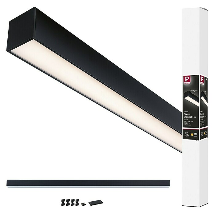 Paulmann Linion Stromeinspeisung Power Channel (100 x 4 x 4 cm, Signalschwarz, Nicht Dimmbar) | BAUHAUS