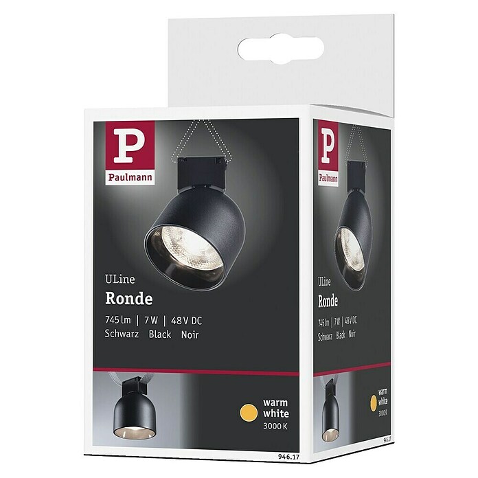 Paulmann ULine LED-Spotstrahler Ronde (7 W, Ø x H: 8,5 x 11 cm, Schwarz, Warmweiß) | BAUHAUS