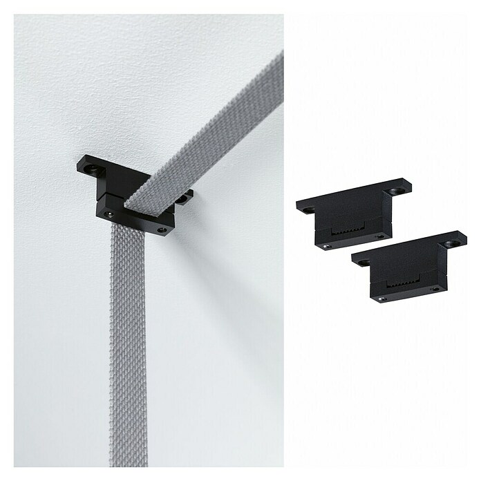 Paulmann ULine Erweiterungs-Set Gurthalter (7,2 x 3 cm, Schwarz, Gesamtstückzahl: 2 Stk.) | BAUHAUS