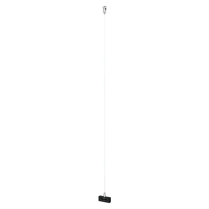Paulmann ULine Abhängung - L x B x H: 1,5 x 4,5 x 2,1 cm, Schwarz - Das schmale Schwarz-Weiß-Foto zeigt ein einzelnes, rechteckiges LED-Panel mit einem minimalistischen Design und einem hellen, diffusen Licht.