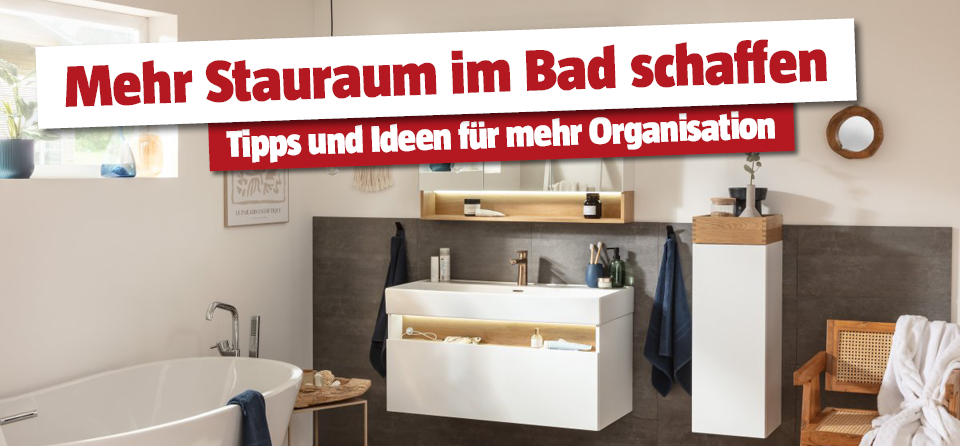 Bild von einem Badezimmer, dass die verschiedensten Möglichkeiten zeigt, um in Ihrem Badezimmer mehr Stauraum zu erhalten