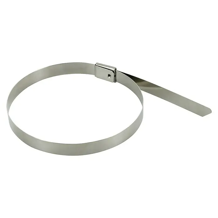 Schwaiger Kabelbinder Edelstahl - L x B: 25 x 1 cm - Silbernes Metallband mit verstellbarer Schnalle.