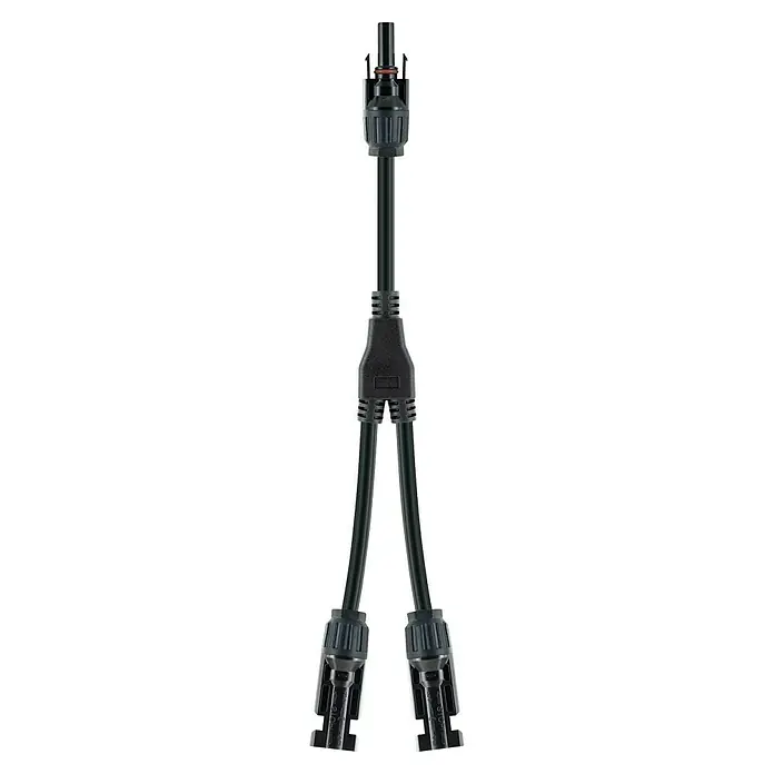 Schwaiger Adapter Solaradapter 2in1 Kabel - 2 Stk. - Schwarzer Y-Abzweig MC4 Solarkonnektor zur Parallelschaltung von zwei Solarmodulen.