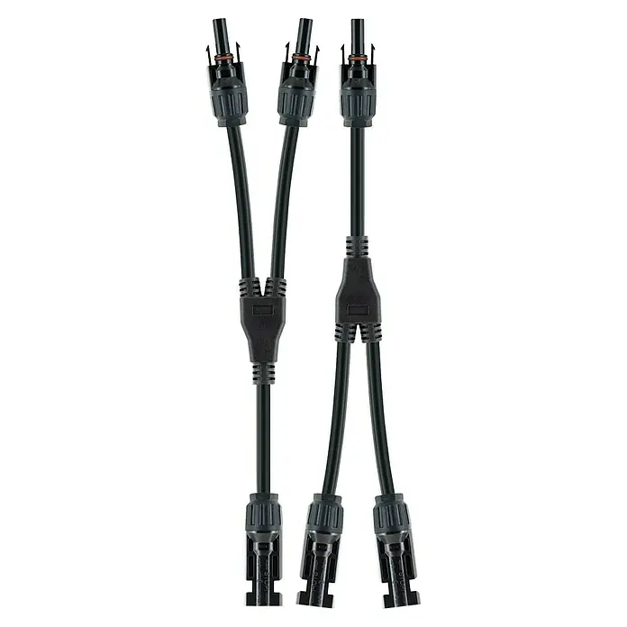 Schwaiger Adapter Solaradapter 2in1 Kabel - 2 Stk. - Schwarze Y-Verteilerkabel für Solarmodule. Zum Parallelanschluss von Solarpaneelen.