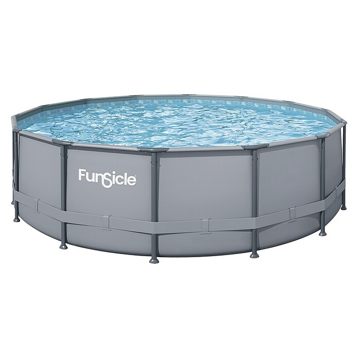Funsicle Frame-Pool Set Oasis (Ø x H: 488 x 122 cm, Grau, 19 156 l) | BAUHAUS