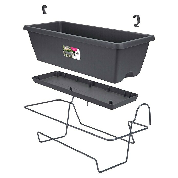 Elho Barcelona Plant-/bloembak All-in-1 (50 cm, Antraciet, Kunststof) | BAUHAUS