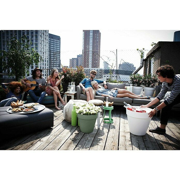 Elho Plantenpot Loft Round 20 (Kunststof, Groen) | BAUHAUS