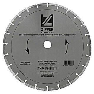 Zipper Diamant-Trennscheibe STM350DSS (Durchmesser: 35 cm, Bohrung: 30 mm, Geeignet für: Beton, 1 Stk.)