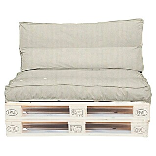 Conjunto de jardín de palets Beige (L x An x Al: 120 x 80 x 16 cm, Beige, Palet: Blanco)