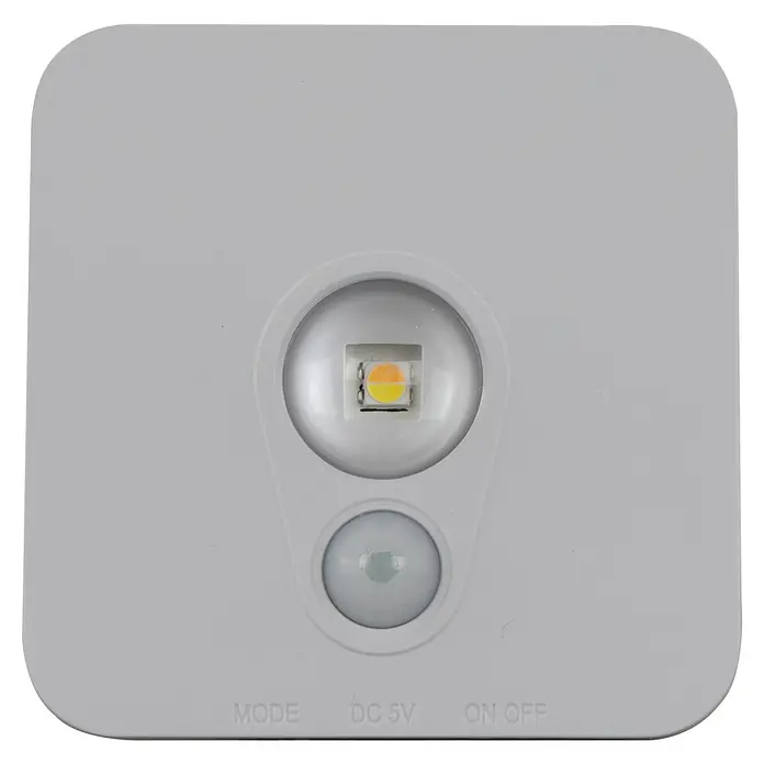 REV LED-Unterbauleuchten-Set - Warmweiß, 2 Stk. - Weiße LED-Nachtlampe mit Bewegungssensor. Die Lampe verfügt über verschiedene Modi und einen Ein-/Ausschalter für eine einfache Bedienung.