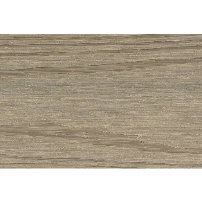Elephant Terrassenbau-Set WPC strongWood - Muschel/Stein, Deckfläche pro Paket: 12 m² - Nahaufnahme einer Holzstruktur, die feine Maserungen und natürliche Farbtöne zeigt, ideal für Möbel oder Dekorelemente.