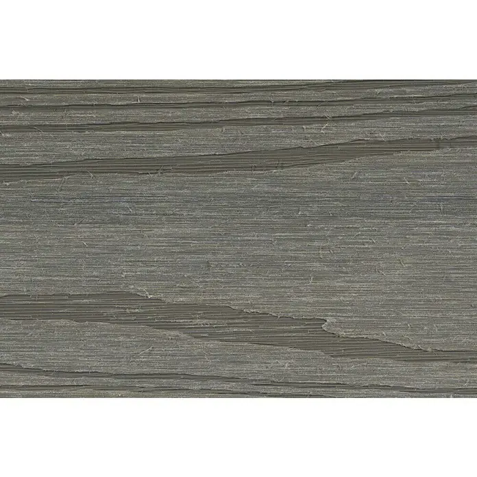 Elephant Terrassenbau-Set WPC strongWood - Walnuss/Vintage, Deckfläche pro Paket: 25 m² - Detailaufnahme einer grauen Holzoberfläche mit deutlichen Maserungen, ideal für Texturen und Hintergründe.