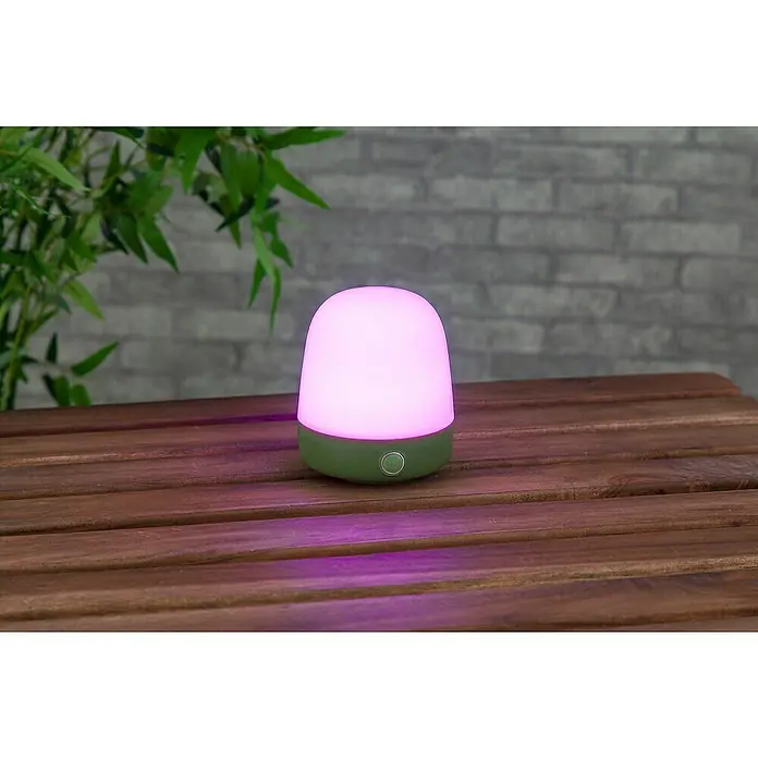 Starlux Akku-Tischleuchte Mini - L x B x H: 10 x 10 x 12 cm, Matcha Green, RGBW, 0,3 W, IP44 - Niedliche Tischleuchte mit sanftem, farbigem Licht, die eine entspannende Atmosphäre schafft, perfekt für Nachttisch oder Wohnbereich.