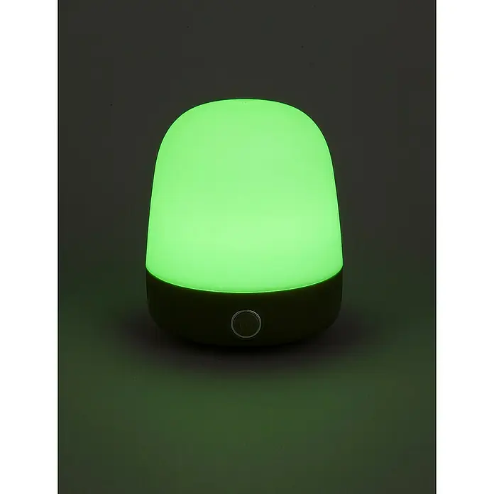 Starlux Akku-Tischleuchte Mini - L x B x H: 10 x 10 x 12 cm, Matcha Green, RGBW, 0,3 W, IP44 - Grüne Nachttischlampe mit weichem Lichtschein. Ideal für Kinderzimmer, spendet beruhigendes Licht und hilft beim Einschlafen.