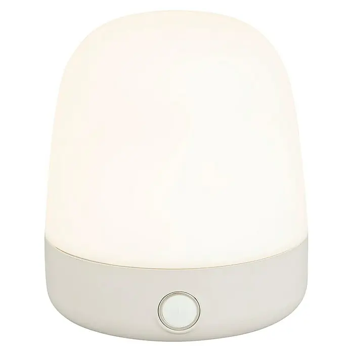 Starlux Akku-Tischleuchte Mini - L x B x H: 10 x 10 x 12 cm, Beige, RGBW, 0,3 W, IP44 - Nachttischlampe mit rundem Schirm, die ein sanftes Licht ausstrahlt und eine beruhigende Atmosphäre schafft. Ideal für Kinderzimmer.