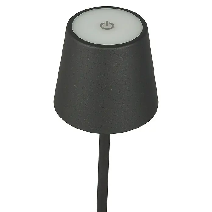 Starlux Paola Akku-Tischleuchte - 3 Stk., 1,6 W, L x B x H: 8,6 x 8,6 x 27 cm, Warmweiß, Schwarz - Tischleuchte mit berührungsempfindlicher Oberfläche und schwarzem Schirm, ideal für Nachttische.