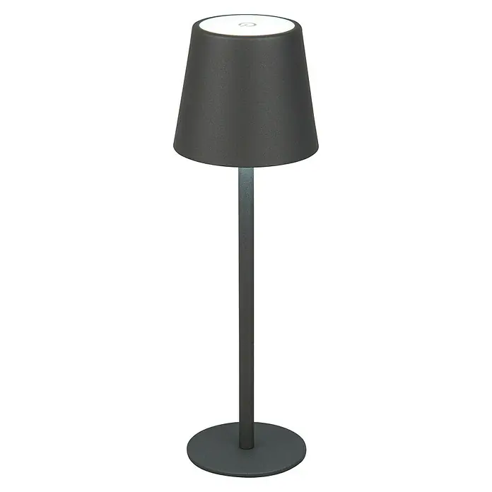 Starlux Paola Akku-Tischleuchte - 3 Stk., 1,6 W, L x B x H: 8,6 x 8,6 x 27 cm, Warmweiß, Schwarz - Elegante graue Tischleuchte mit schlichtem Design. Die Lampe spendet ein angenehmes Licht und ist ein stilvolles Accessoire für jeden Raum.