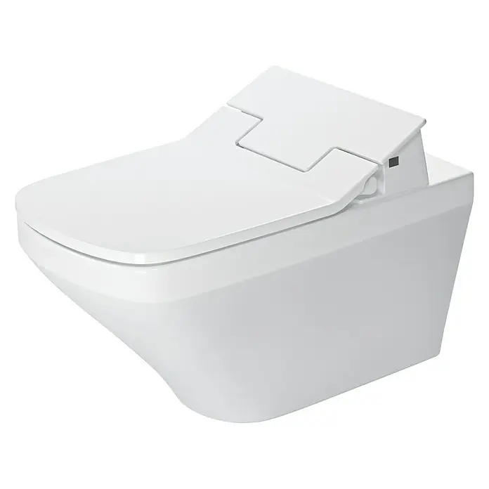 Duravit DuraStyle Wand-WC Typ 2 - Mit Spülrand, Ohne Spezialglasur, Spülform: Tief, WC Abgang: Waagerecht, Weiß - Nahaufnahme einer modernen, wandhängenden Toilette in Weiß. Das elegante Design fügt sich nahtlos in jedes Badezimmer ein.