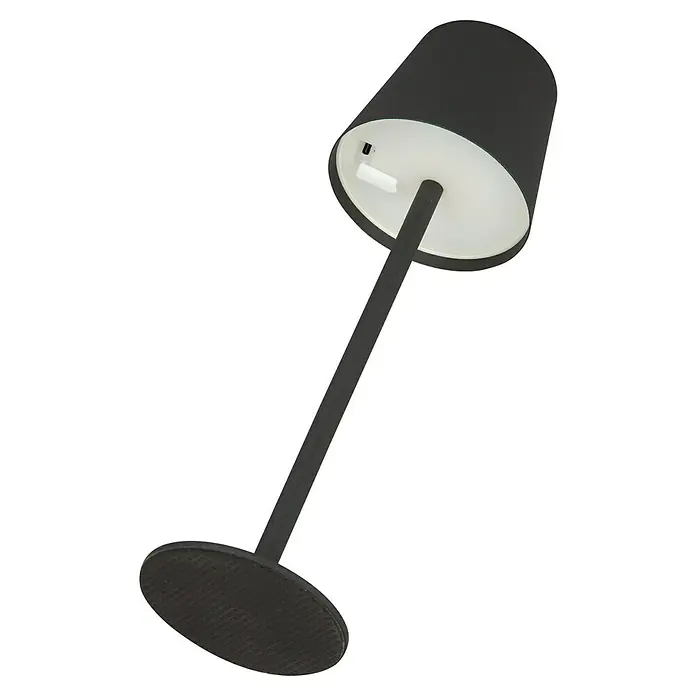 Starlux Paola Akku-Tischleuchte - 3 Stk., 1,6 W, L x B x H: 8,6 x 8,6 x 27 cm, Warmweiß, Schwarz - Elegante schwarze Schreibtischleuchte mit einem runden Fuß und einem zylindrischen Lampenschirm, die modernes Design und Funktionalität vereint.