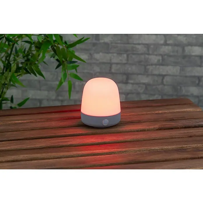 Starlux Akku-Tischleuchte Mini - L x B x H: 10 x 10 x 12 cm, Light Grey, RGBW, 0,3 W, IP44 - Niedliche, stimmungsvolle Tischleuchte mit sanftem, warmem Licht, perfekt für eine gemütliche Atmosphäre in jedem Raum.