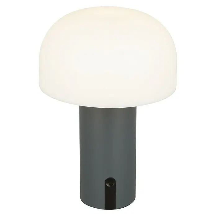 Starlux Akku-Tischleuchte Pilz - 1 W, L x B x H: 22 x 15 x 15 cm, RGBW, Grau - Elegante Tischleuchte mit kuppelförmigem Schirm und zylindrischem Fuß in stilvollem Grau, perfekt für modernes Ambiente und sanfte Beleuchtung.