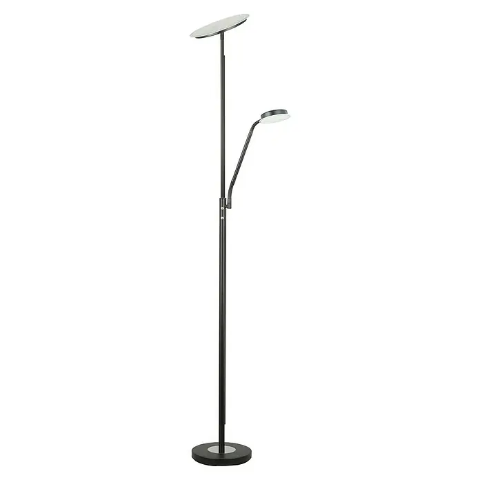 Tween Light LED-Deckenfluter Alaska - 23,5 W, Höhe: 1,8 m, Schwarz, Warmweiß - Die Stehleuchte mit LED-Leselampe kombiniert modernes Design und Funktionalität, ideal für Wohn- und Arbeitsbereiche.