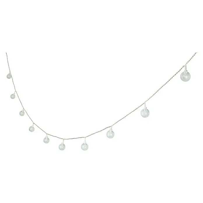 Starlux LED-Lichterkette - Innen, Lichtfarbe: Warmweiß - Dieses Bild zeigt eine elegante Bordüre mit glitzernden Quasten, die einen Hauch von Glamour verleiht und ideal für stilvolle Dekorationen ist.