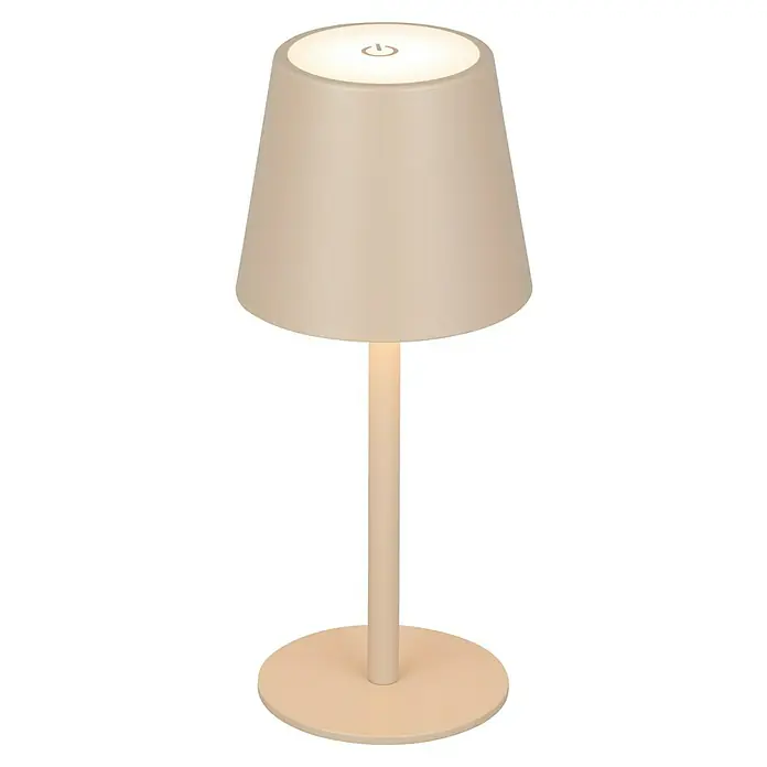 Starlux Paola Akku-Tischleuchte - 3 Stk., 1,6 W, L x B x H: 8,6 x 8,6 x 27 cm, Warmweiß, Sand - Eine stilvolle cremefarbene Tischleuchte mit Touch-Funktion. Ideal für Nachttische und als dekoratives Element im Wohnbereich.