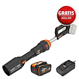 Worx PowerShare 20V Maschinenpaket (Akku-Laubbläser WG585E.9, 20V 4,0 Ah Akku & Schnellladegerät)