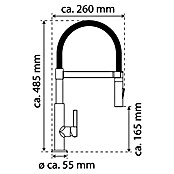 Camargue Spültischarmatur (Chrom, Glänzend, Geschirrbrause verstellbar)