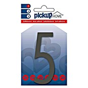 Pickup 3D Home Huisnummer (Hoogte: 9 cm, Motief: 5, Grijs, Kunststof, Zelfklevend)