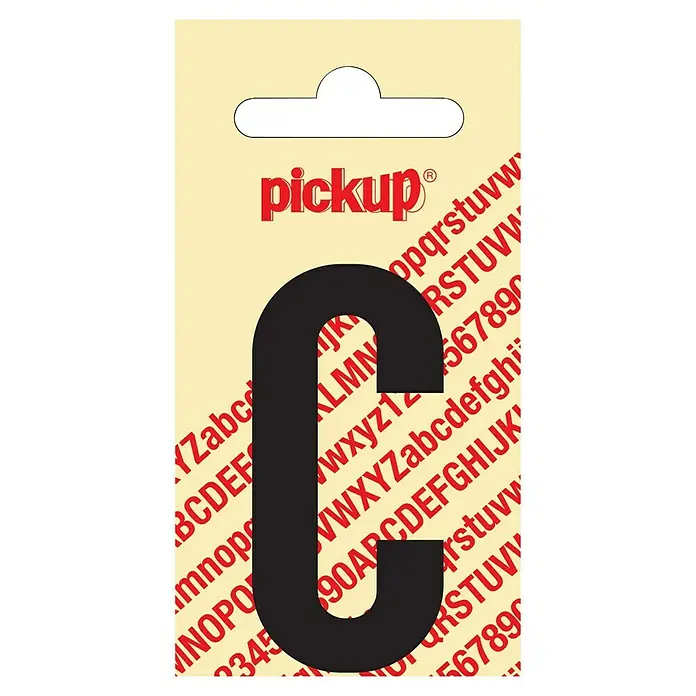 Pickup Aufkleber - Motiv: C, Schwarz, Höhe: 60 mm - Ein schwarzer "C"-Aufkleber von Pickup, ideal zum Personalisieren und Dekorieren von Gegenständen.