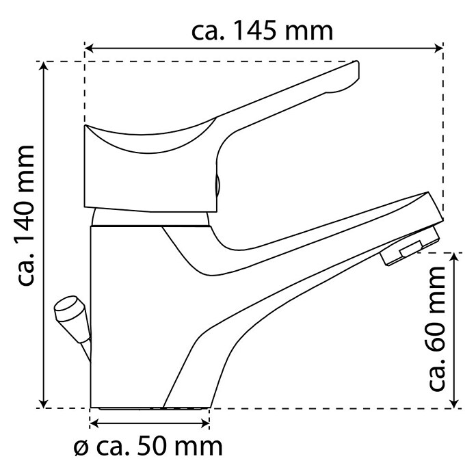 Camargue Egeo II Waschtischarmatur (Geeignet für: Drucklose Untertischgeräte, Niederdruck, Chrom)