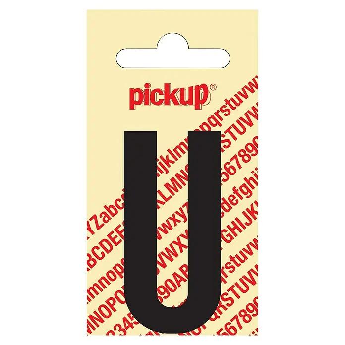 Pickup Aufkleber - Motiv: U, Schwarz, Höhe: 60 mm - Aufkleber "U" von Pickup, ideal zur Kennzeichnung oder Personalisierung von Gegenständen.