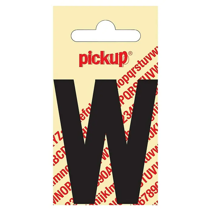 Pickup Aufkleber - Motiv: W, Schwarz, Höhe: 60 mm - Aufkleber "W" der Marke Pickup, ideal zum Markieren und Personalisieren von Gegenständen mit diesem einzelnen Buchstaben.