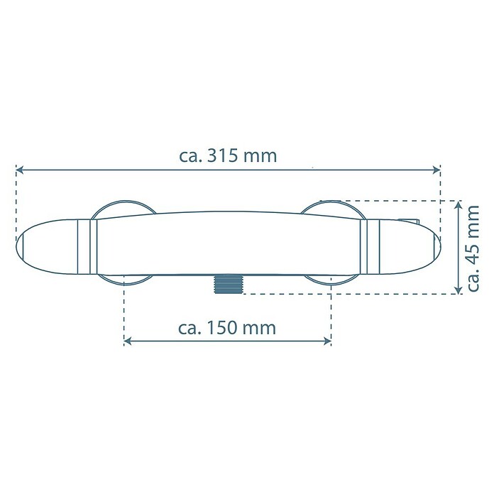 Camargue Calios Brausethermostat (Chrom, Glänzend)