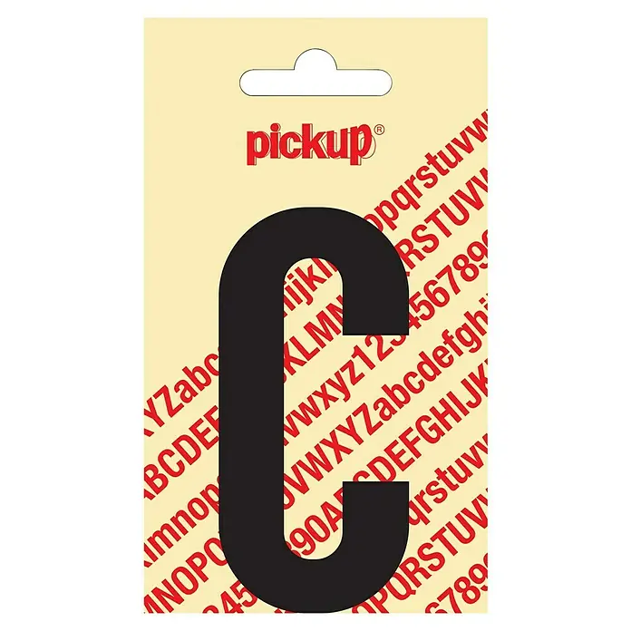 Pickup Aufkleber - Motiv: C, Schwarz, Höhe: 90 mm - Aufkleberbogen mit schwarzen Buchstaben und Zahlen von Pickup, ideal zum Beschriften und Personalisieren von Gegenständen.