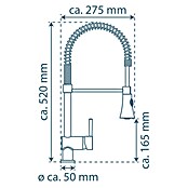 Camargue Merida Spültischarmatur (Niederdruck, Chrom, Glänzend, Spiralfeder)