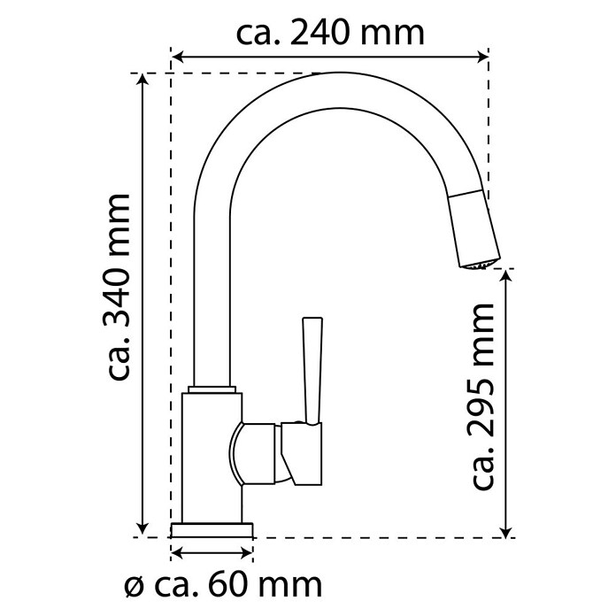 Camargue Merida Spültischarmatur (Farbe: Chrom, LED-Farbwechsel, Glänzend)