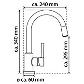 Camargue Merida Spültischarmatur (Farbe: Chrom, LED-Farbwechsel, Glänzend)
