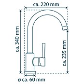 Camargue Merida Spültischarmatur (Chrom, Hoher Auslauf, Glänzend)