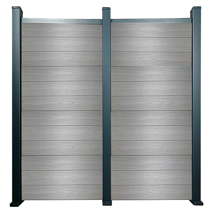 Dioco Valla Smartwall doble (An x Al: 360 x 200 cm, Antracita, Aluminio/WPC) | BAUHAUS
